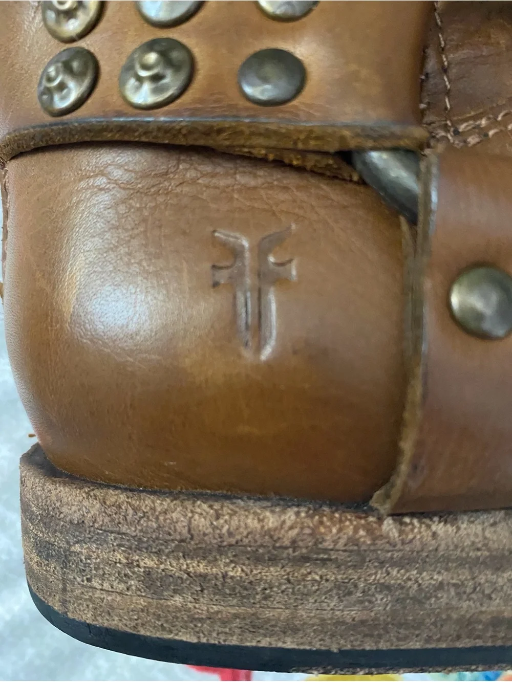 FRYE Women's Phillip Studded Harness Ankle Boots Size 6.5